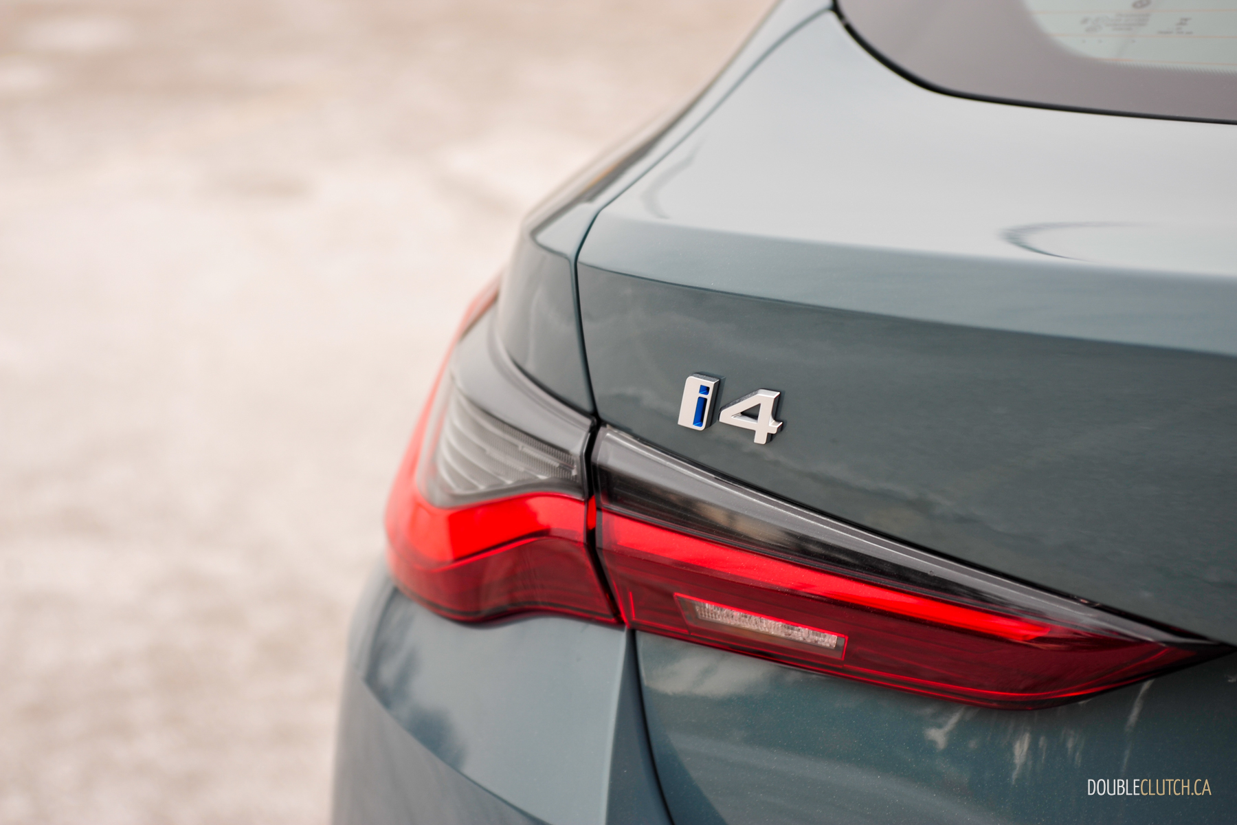 2025 BMW i4 eDrive40 close-up view of rear model badge