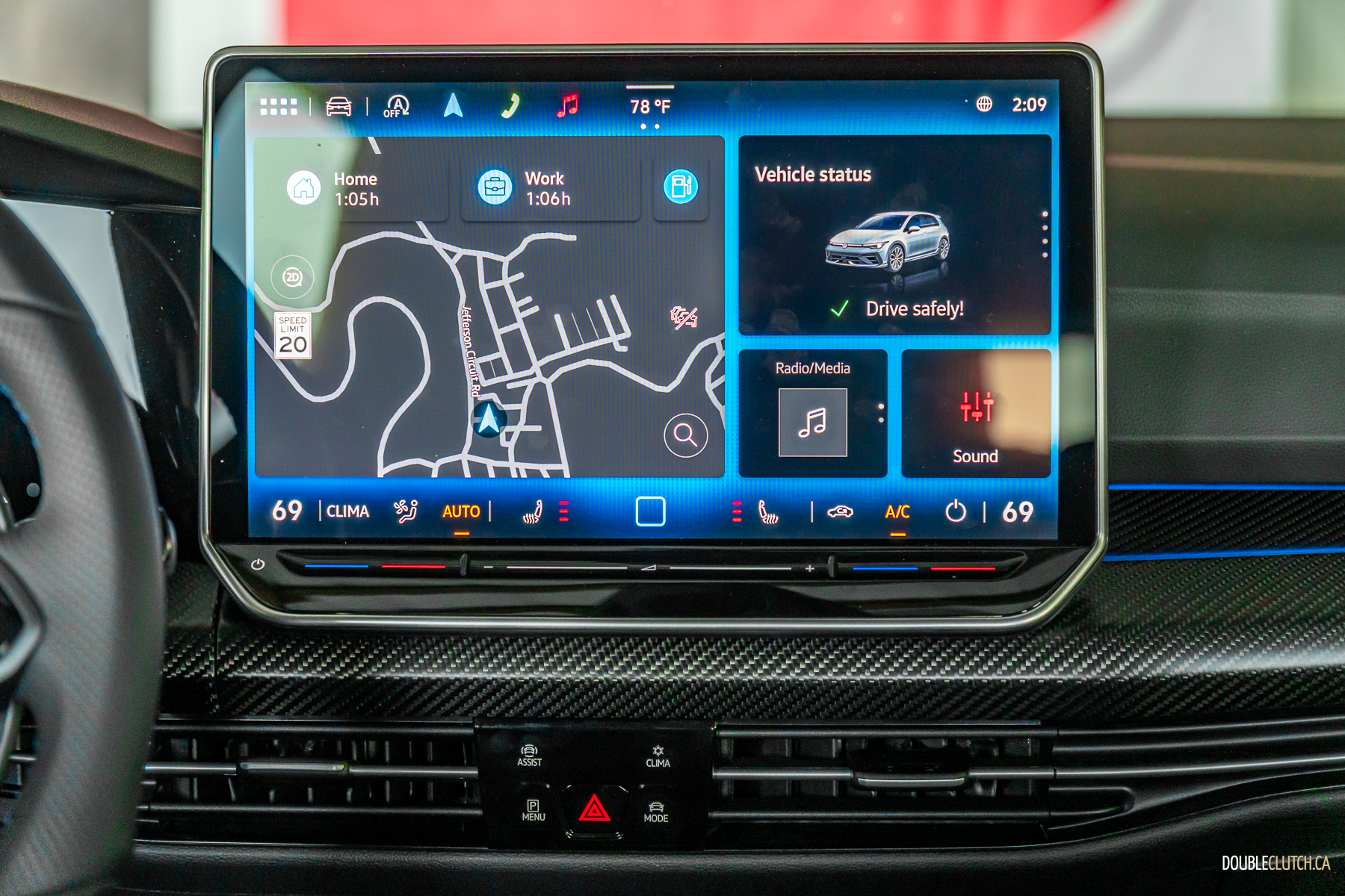 2025 Volkswagen Golf R infotainment touchscreen close-up view