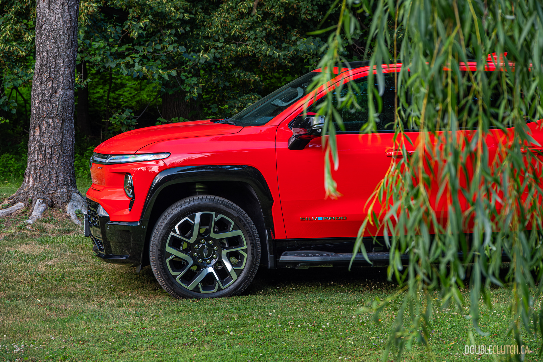 2025 Chevrolet Silverado EV RST cropped side profile view
