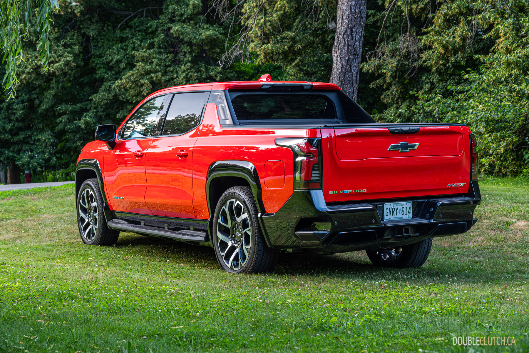 2025 Chevrolet Silverado EV RST rear quarter view