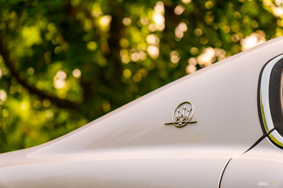 2008 Maserati Quattroporte, silver, rear badge close up